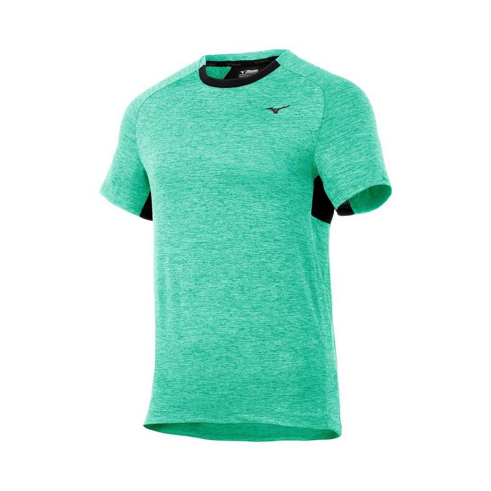 Camisetas Mizuno Alpha Short Sleeve Hombre Verde/Negras Ofertas HKPJ-30982